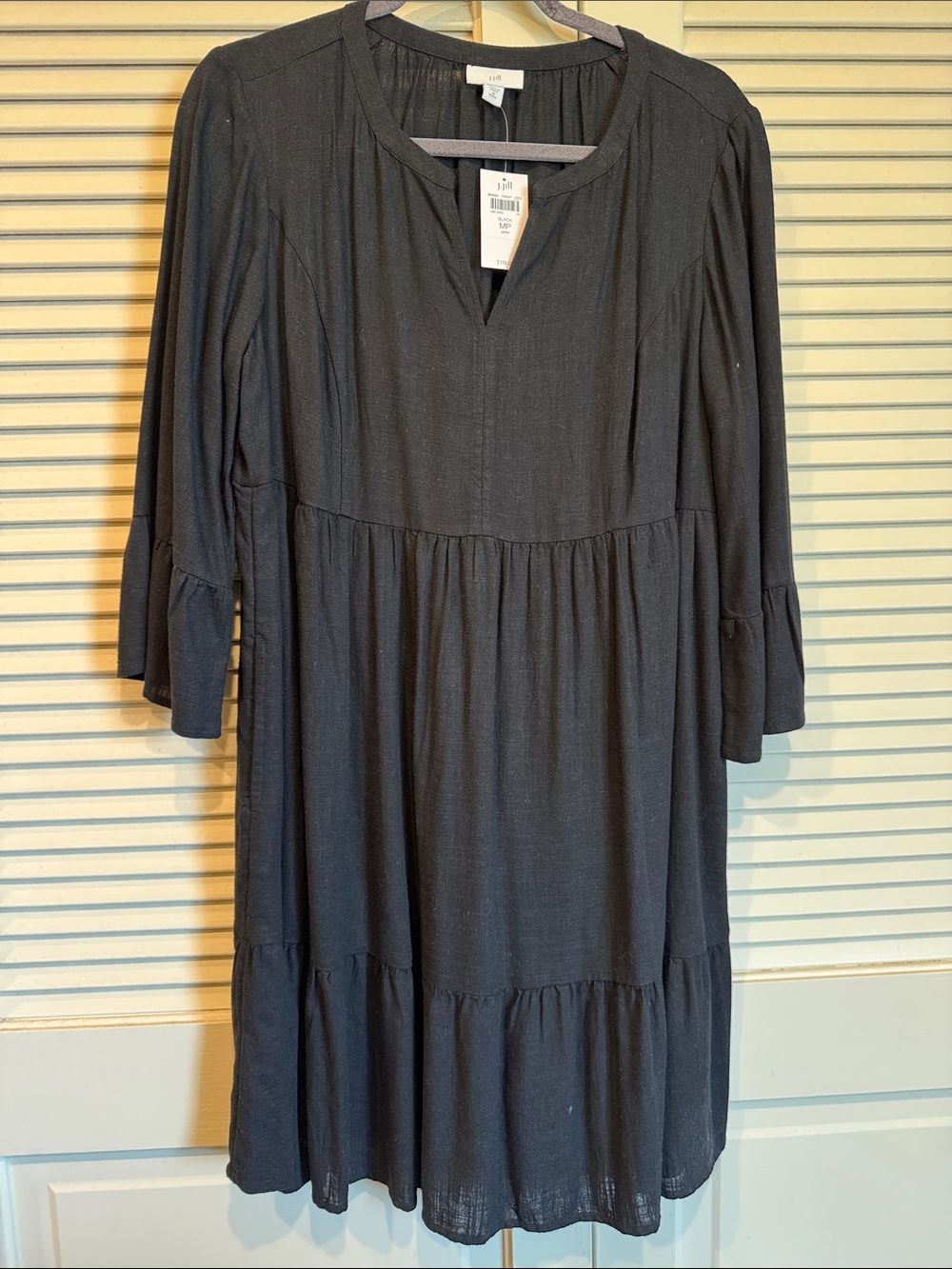 J.Jill New with Tags Medium Petite Black Linen Dress